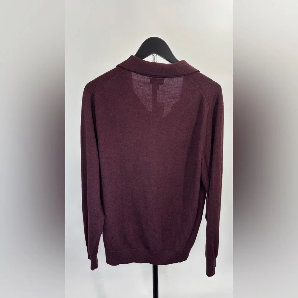 J.Crew Merino wool-blend sweater-polo Rust Grape